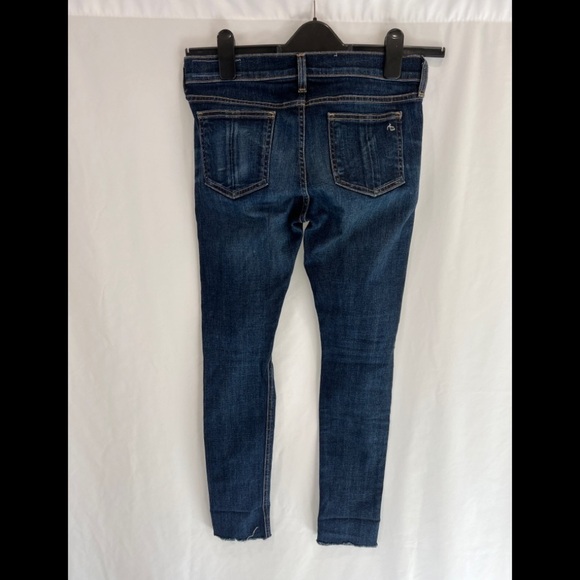 Rag & Bone‎ Skinny Dark Wash Raw Hem Distressed Jeans - Picture 4 of 8